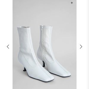 By Far Audrey White Stretch Leather